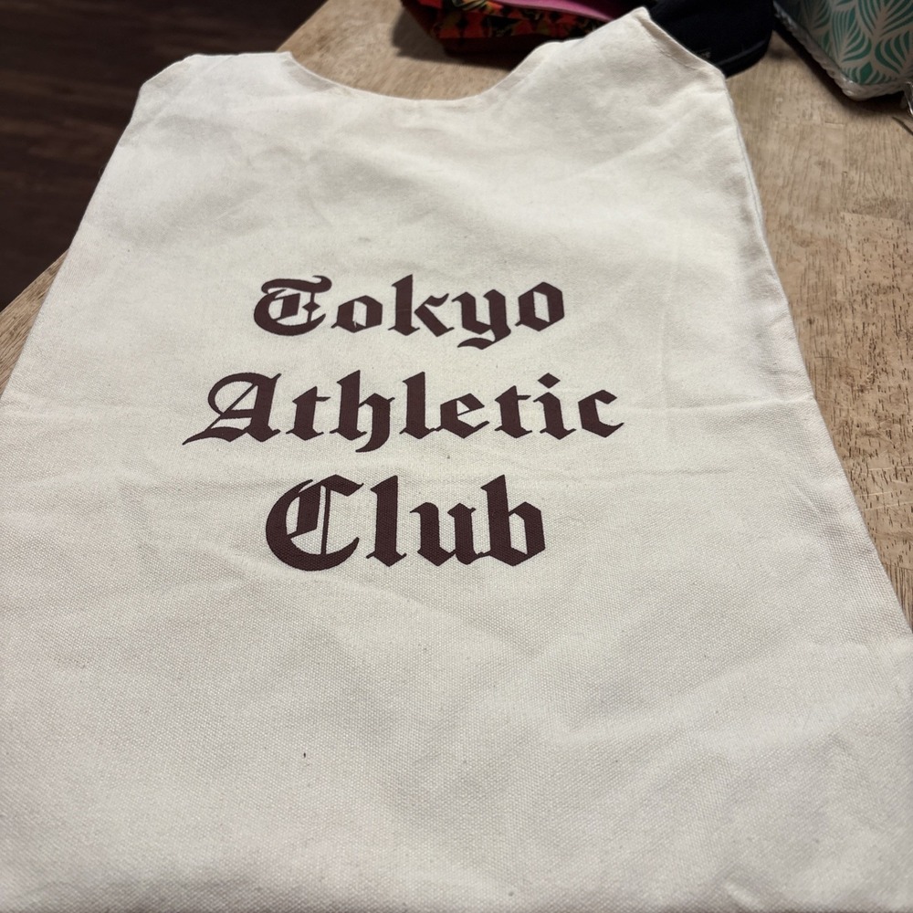 Trader Joes Tokyo Athletic Club Canvas Bag Shopping Heavy Cotton Blue Logo Tote